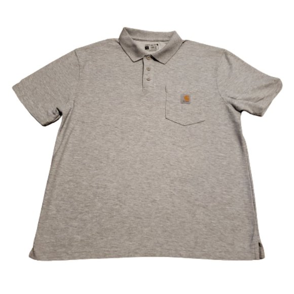 Carhartt Other - Carhartt Polo Shirt Men's Large L Gray Loose Fit Western Ranchwear Trendy Preppy